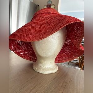 Coral Raffia Floppy Women’s Sun Hat Madagascar Hat Co. small
